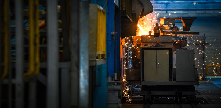 locomotive engine on the factory floor